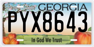 GA license plate PYX8643