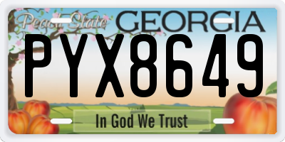 GA license plate PYX8649