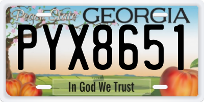 GA license plate PYX8651