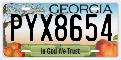 GA license plate PYX8654