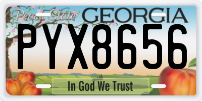 GA license plate PYX8656