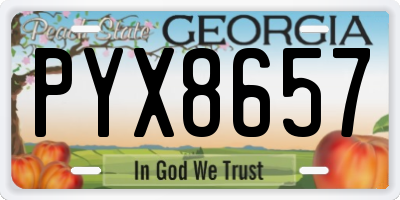 GA license plate PYX8657