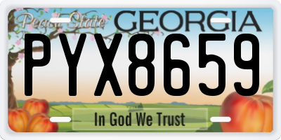 GA license plate PYX8659