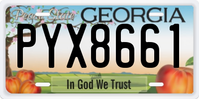 GA license plate PYX8661