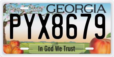 GA license plate PYX8679