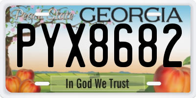 GA license plate PYX8682