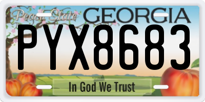 GA license plate PYX8683