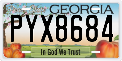 GA license plate PYX8684