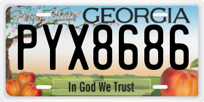GA license plate PYX8686