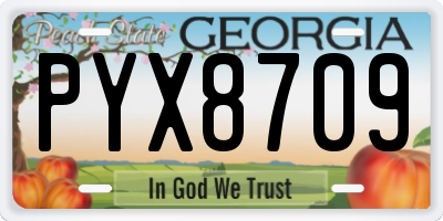 GA license plate PYX8709