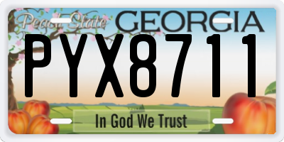 GA license plate PYX8711