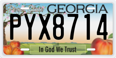 GA license plate PYX8714