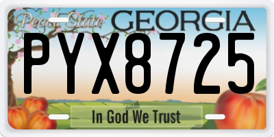 GA license plate PYX8725