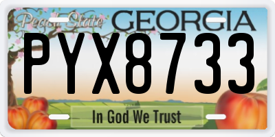 GA license plate PYX8733