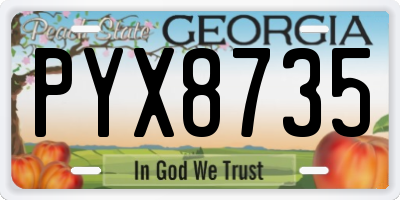 GA license plate PYX8735