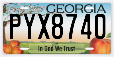 GA license plate PYX8740
