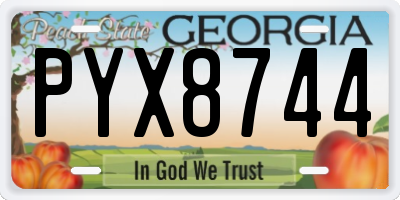GA license plate PYX8744