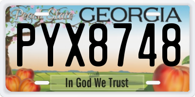 GA license plate PYX8748