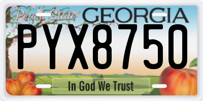 GA license plate PYX8750