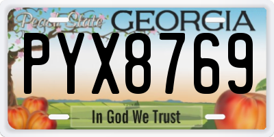 GA license plate PYX8769