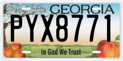 GA license plate PYX8771