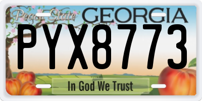 GA license plate PYX8773