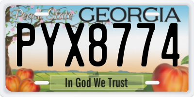 GA license plate PYX8774