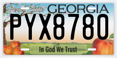 GA license plate PYX8780