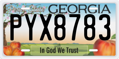 GA license plate PYX8783