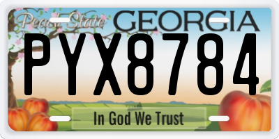 GA license plate PYX8784