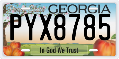 GA license plate PYX8785
