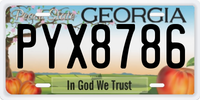 GA license plate PYX8786