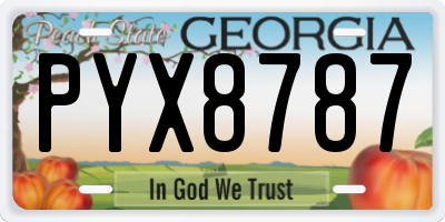 GA license plate PYX8787