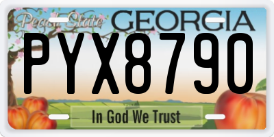 GA license plate PYX8790
