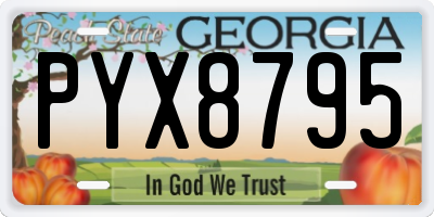 GA license plate PYX8795