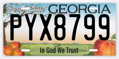 GA license plate PYX8799