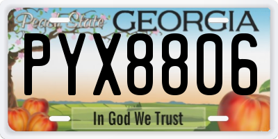 GA license plate PYX8806