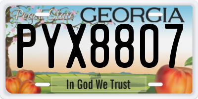 GA license plate PYX8807