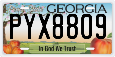 GA license plate PYX8809