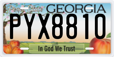 GA license plate PYX8810