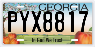 GA license plate PYX8817