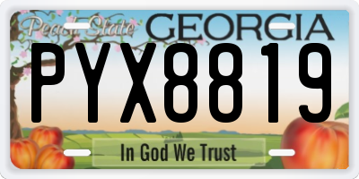 GA license plate PYX8819
