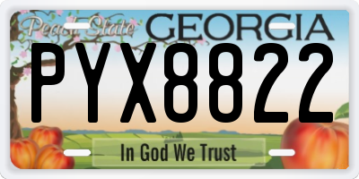 GA license plate PYX8822