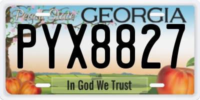 GA license plate PYX8827