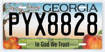 GA license plate PYX8828