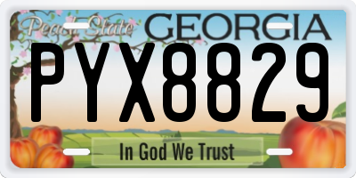 GA license plate PYX8829