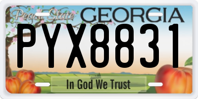 GA license plate PYX8831