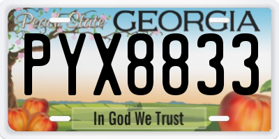 GA license plate PYX8833