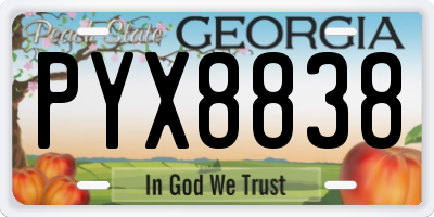 GA license plate PYX8838