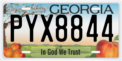 GA license plate PYX8844